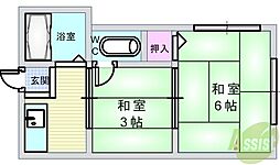 寿マンション 2Kの間取図画像
