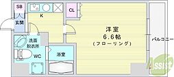 ウインズコート石橋 1Kの間取図画像