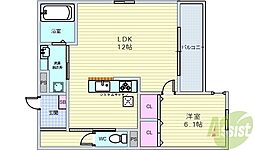 ラ・メゾン 1LDKの間取図画像