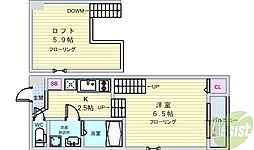 サクラティアラ岡町 1Kの間取図画像