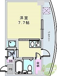 グランリッチ箕面 1Kの間取図画像