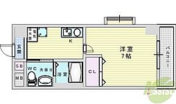CASSIA豊中三国 1Kの間取図画像