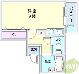 サンパレス21豊中ファイブ ワンルームの間取図画像
