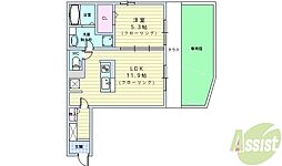 アンブロシア 1LDKの間取図画像
