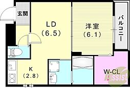 豊中市庄内西町2丁目アパート 1LDKの間取図画像