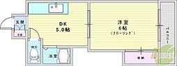 ラクーン箕面 1DKの間取図画像