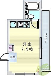 リベラール美園 ワンルームの間取図画像