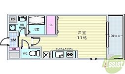 リエス池田満寿美町 ワンルームの間取図画像