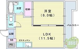トゥリオーニ豊中南 1LDKの間取図画像