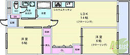 シャンティー豊中 2LDKの間取図画像