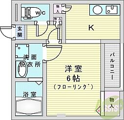 長田マンション 1Kの間取図画像