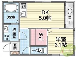 アヴィータ豊島北 1DKの間取図画像