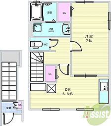アマールパードレス 1DKの間取図画像