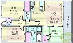 エステムコート東豊中ロサリオ 3LDKの間取図画像