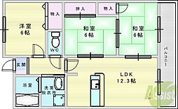 プリムール 3LDKの間取図画像