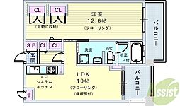 フェニックス緑地公園 1LDKの間取図画像