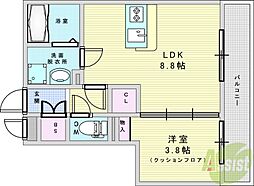 ヴィラコンフォートミノオ 1LDKの間取図画像