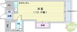 メゾンクレール ワンルームの間取図画像