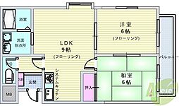 アンビエント緑地公園 2LDKの間取図画像