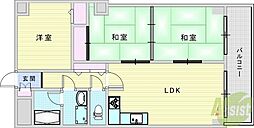 インペリアル花屋敷 3LDKの間取図画像