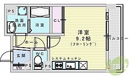 Yuh-3 ワンルームの間取図画像