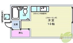 メイプルハウス ワンルームの間取図画像