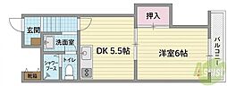 メゾンサプリーム 1DKの間取図画像