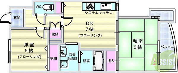 シャトー柴原 302｜大阪府豊中市柴原町3丁目(賃貸マンション2DK・3階・43.24㎡)の写真 その2