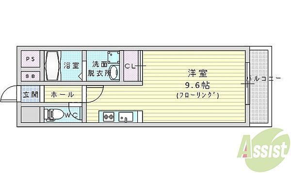 アーデン千里中央 ｜大阪府豊中市上新田2丁目(賃貸マンション1R・5階・22.98㎡)の写真 その2