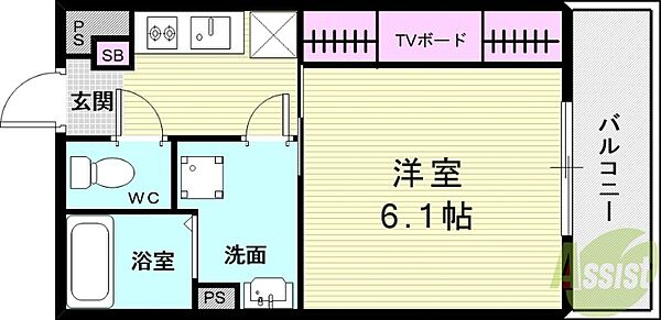 リブリ・Y.Y響 303｜大阪府池田市神田1丁目(賃貸マンション1K・3階・22.35㎡)の写真 その2