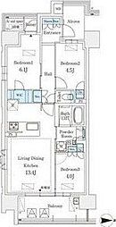 名古屋市営桜通線 丸の内駅 徒歩7分の賃貸マンション 4階3LDKの間取り