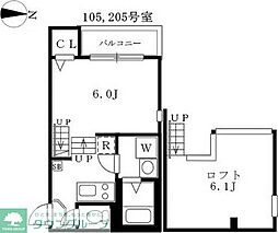 名古屋市営鶴舞線 浄心駅 徒歩8分の賃貸アパート 1階1Kの間取り