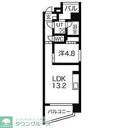 The Glasses (ザ・グラッシーズ) 8階1LDKの間取り