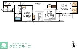 Ｂｅｌｌｅ　Ｌａｐｉｎ 3階2LDKの間取り