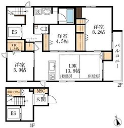 Ｂｅｌｌｅ　Ｅｓｔｉｍｅｅ　Ｍｏｔｏｙａｍａ 2階3LDKの間取り