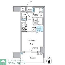アリエッタNagoya 12階1Kの間取り