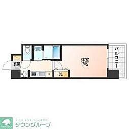 エステムコート名古屋鶴舞シエル 5階1Kの間取り