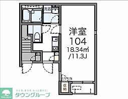 レオネクスト白菊II 1階1Kの間取り