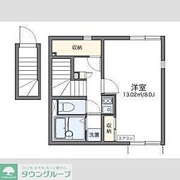 レオネクスト白菊 2階1Kの間取り