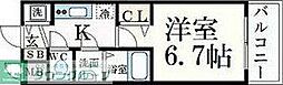 プレサンス丸の内流雅 3階1Kの間取り