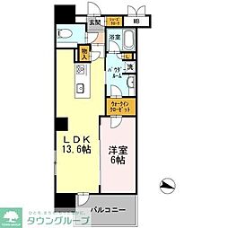 ロイヤルパークスERささしま　EAST 7階1LDKの間取り