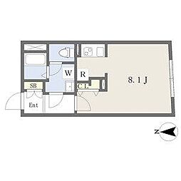 ＭＴＭ東別院 2階1Kの間取り