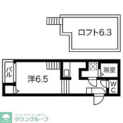 ヴィエントピーノ中村公園 2階1Kの間取り