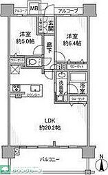 プレサンスロジェ本陣駅前 8階2LDKの間取り