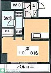 ラグゼナ浄心 9階ワンルームの間取り