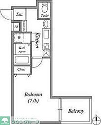 レジデンス名古屋千代田 8階1Kの間取り