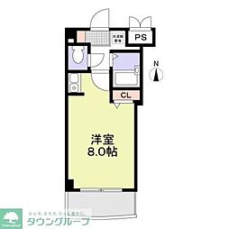 グランヴィア徳川 5階1Kの間取り