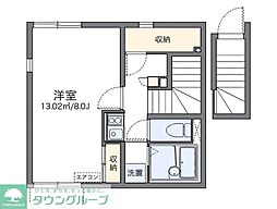 レオネクストパラシオン丸山 2階1Kの間取り