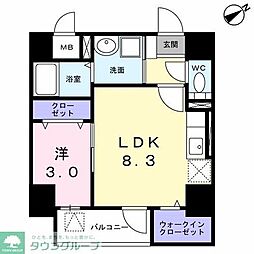 ラ・フュンフ 9階1LDKの間取り