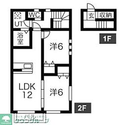 Ｋ・Ｖｉｌｌａｇｅ 2階2LDKの間取り